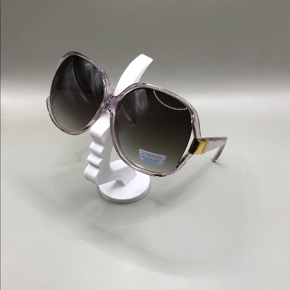 Vintage 80's 90's very oversized square sunglasses blush crystal frame old stock